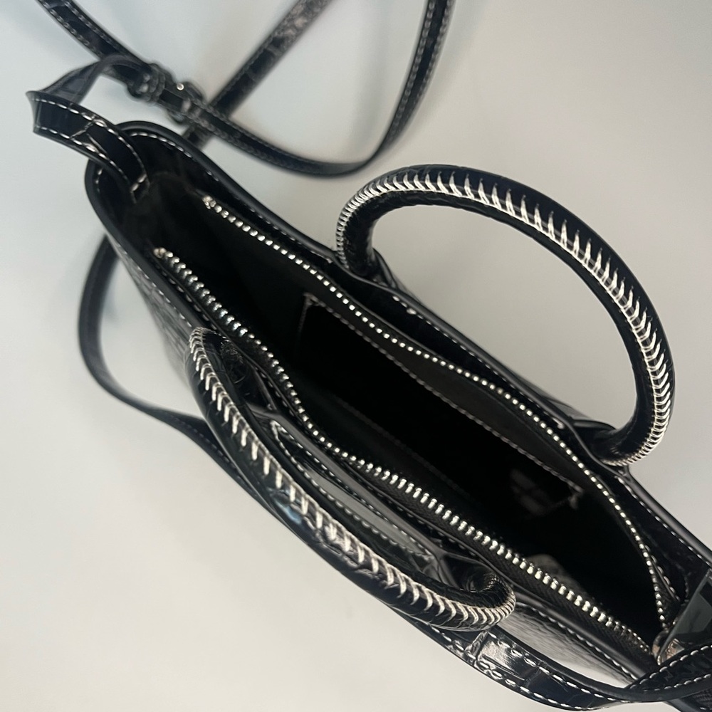 Black faux leather crossbody bag - Picture 2 of 4